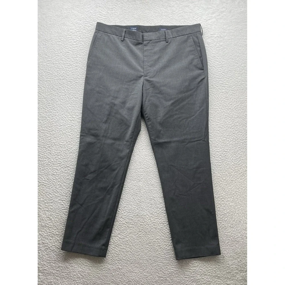 J. Crew Thompson Dress Pants Mens 38x30 (Tag 36) Wool Blend Gray Tapered Stretch